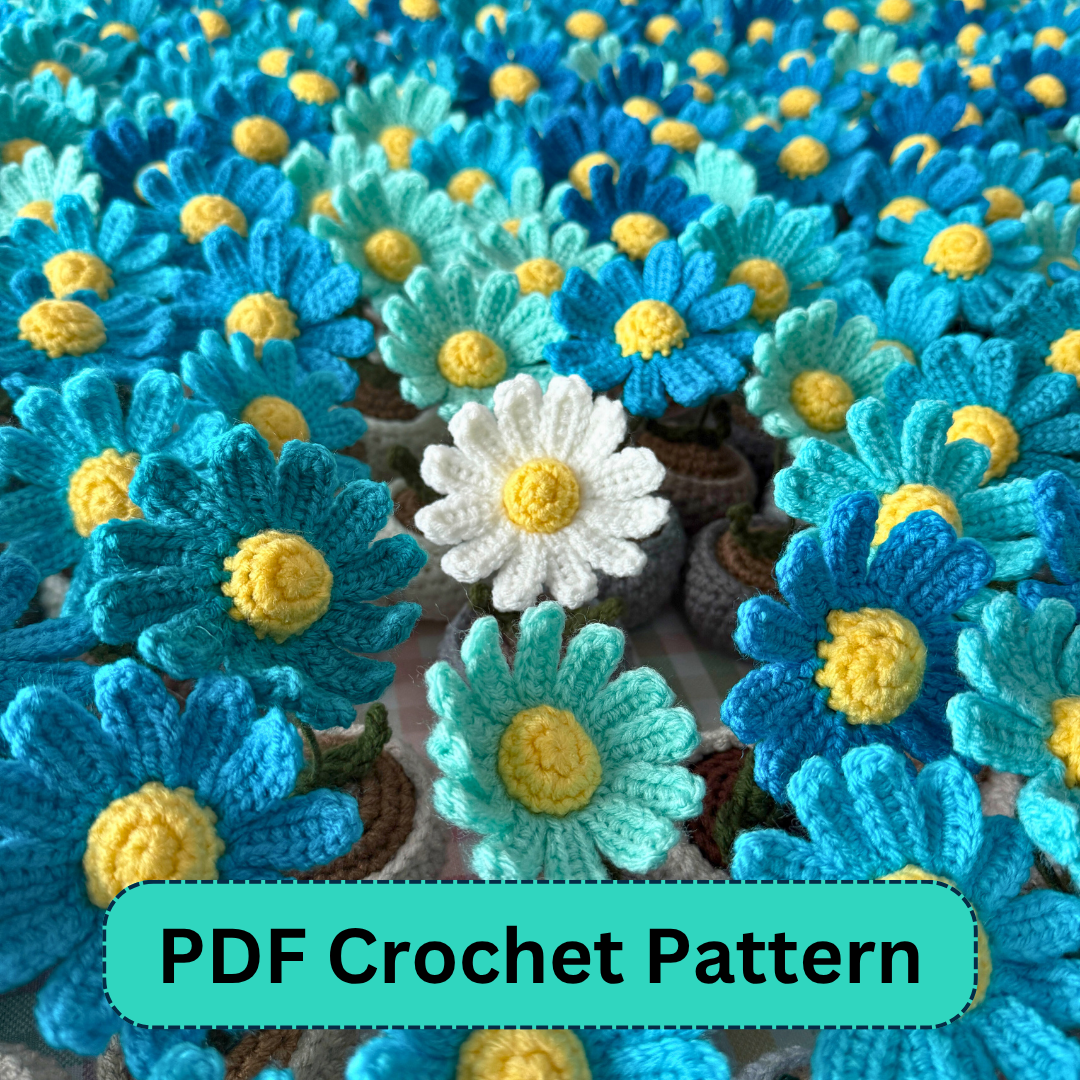 Potted Daisy Flower Crochet Pattern (PDF)
