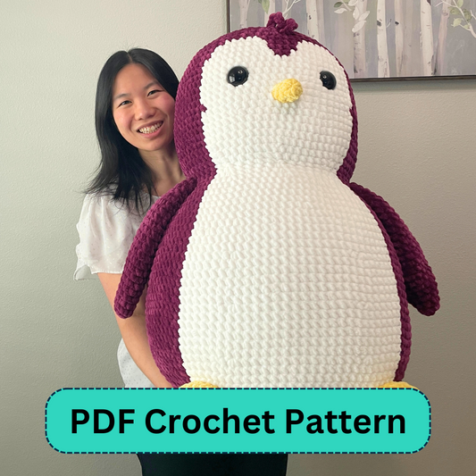 Mega-Pudgy Penguin Crochet Pattern (PDF)