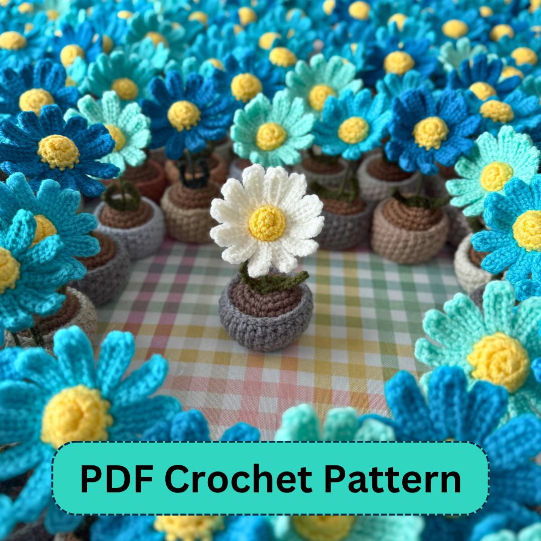 Potted Daisy Flower Crochet Pattern (PDF)