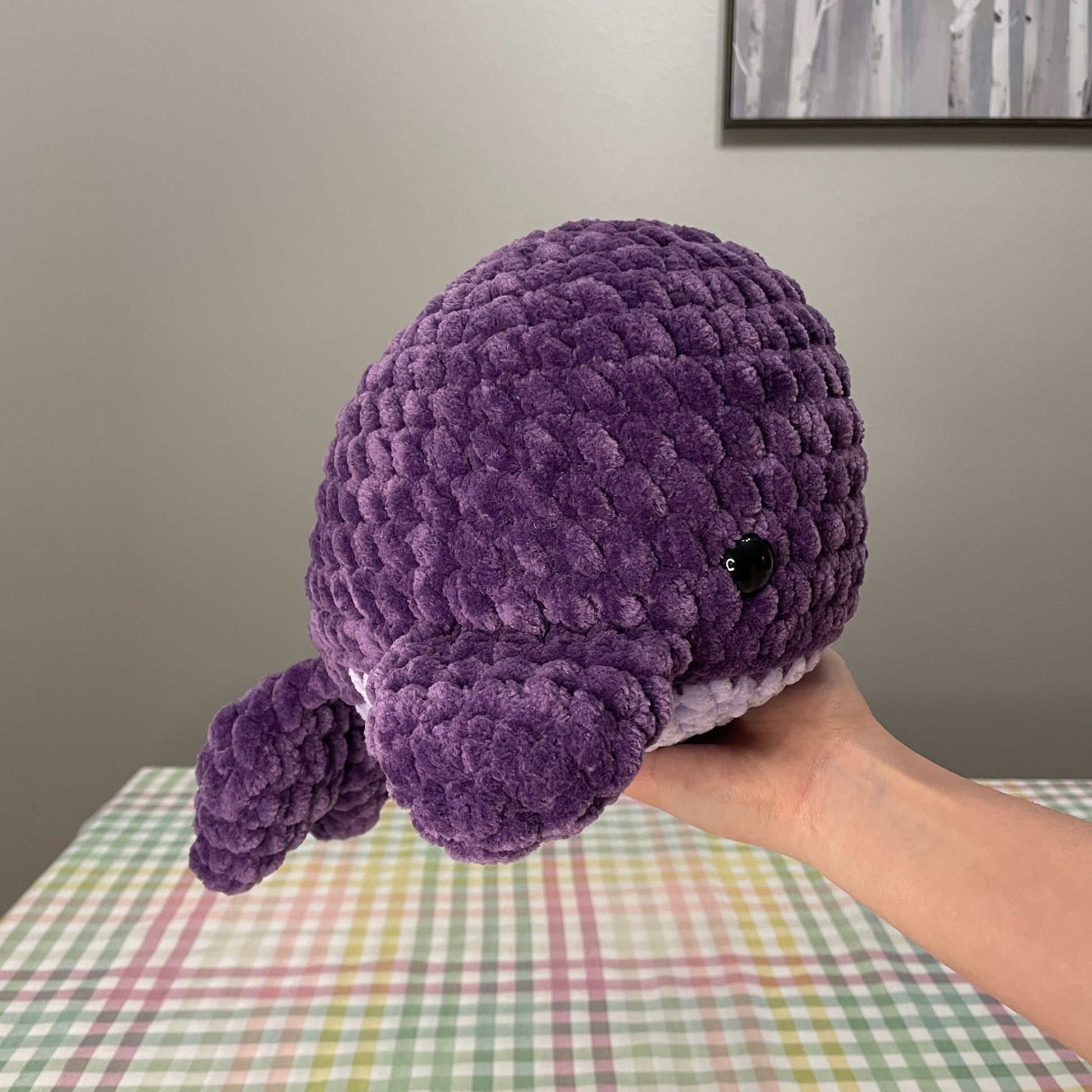 Super cute! Handmade Crochet light purple Plush Whale!